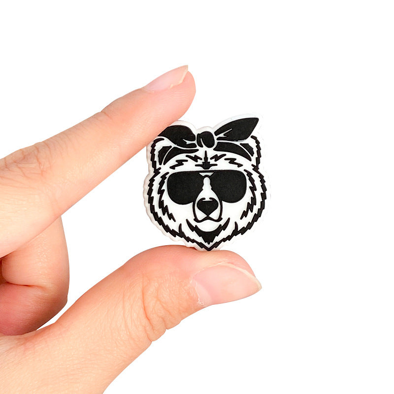 Wholesale 10pcs Cartoon Tiger Focal beads Silicone Focal beads